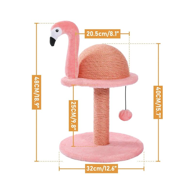 Cat Scratching Post Pink Flamingos Natural Sisal Cat Scratch Post Interactive Toys with Extra Replacement Sisal Scratching Pole AMT0139PK / as picture / france