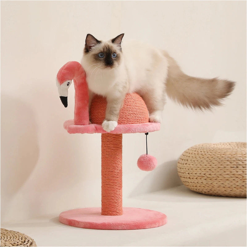 Cat Scratching Post Pink Flamingos Natural Sisal Cat Scratch Post Interactive Toys with Extra Replacement Sisal Scratching Pole AMT0139PK / as picture / france