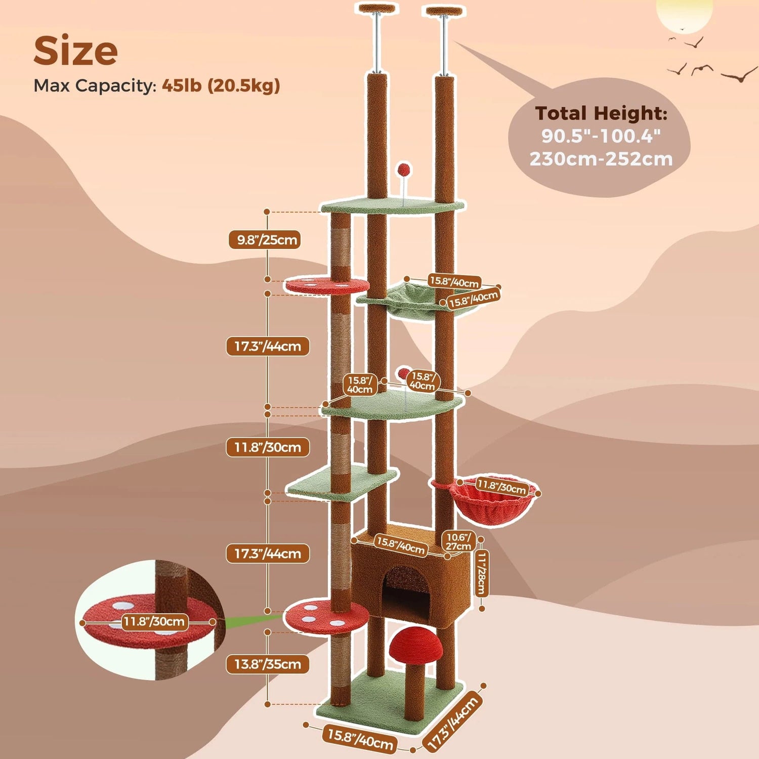 Arbre à chat | Columna Marron