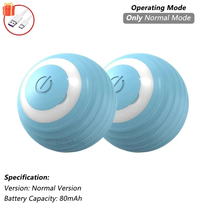 Cat Interactive Ball Toy, Automatic Rolling Ball with Tail, Rechargeable Smart Pet Interactive Toy, Intelligent Mouse for Cat 2 Blue Normal / New Version