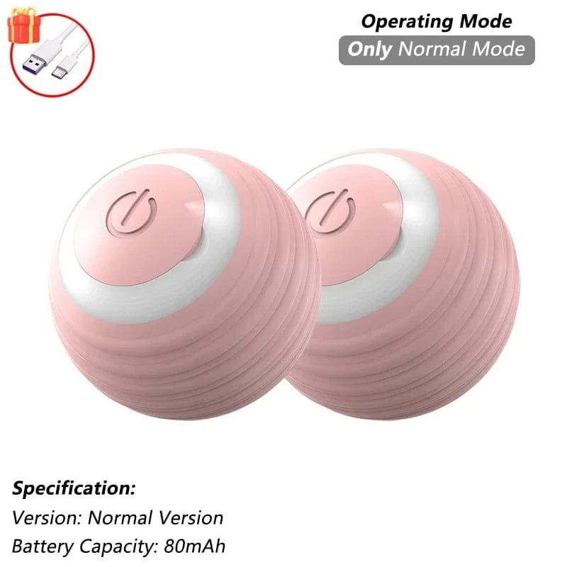 Cat Interactive Ball Toy, Automatic Rolling Ball with Tail, Rechargeable Smart Pet Interactive Toy, Intelligent Mouse for Cat 2 Pink Normal / New Version