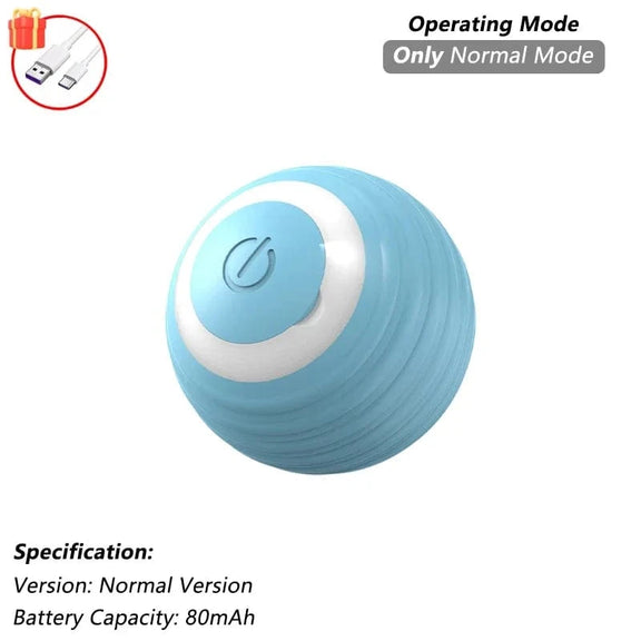 Cat Interactive Ball Toy, Automatic Rolling Ball with Tail, Rechargeable Smart Pet Interactive Toy, Intelligent Mouse for Cat Blue Normal / New Version