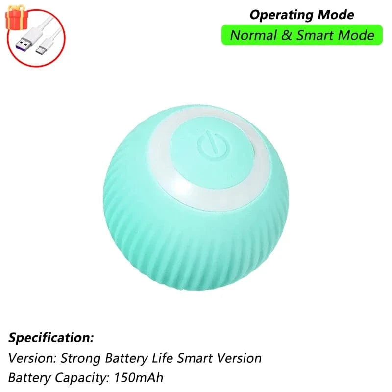Cat Interactive Ball Toy, Automatic Rolling Ball with Tail, Rechargeable Smart Pet Interactive Toy, Intelligent Mouse for Cat Blue Smart / New Version