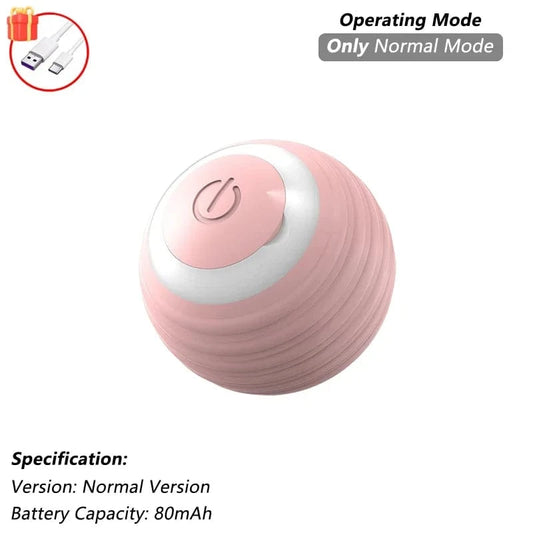 Cat Interactive Ball Toy, Automatic Rolling Ball with Tail, Rechargeable Smart Pet Interactive Toy, Intelligent Mouse for Cat Pink Normal / New Version